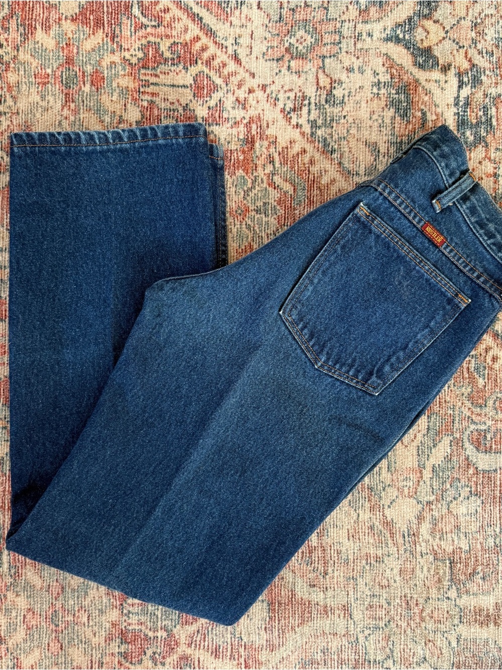 Vintage Rustler Classic Dark Blue Straight-Leg Jeans